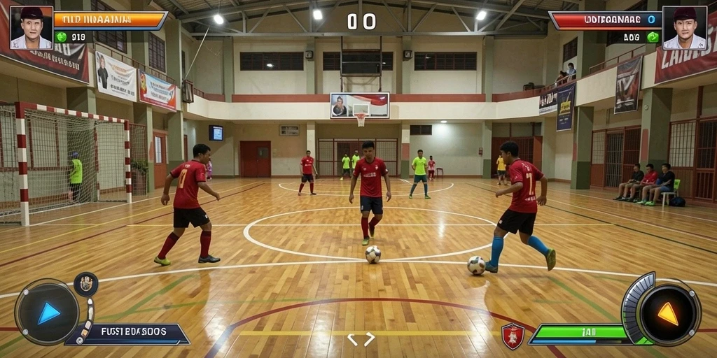 Momen seru dalam permainan dengan teman-teman.