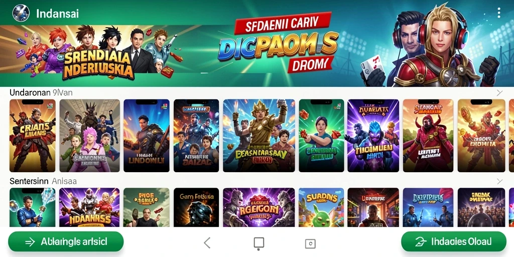 Tangkapan layar menampilkan opsi menu dan fitur menarik di game.