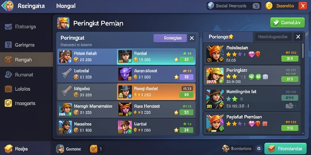 Fitur live chat untuk interaksi antar pemain.